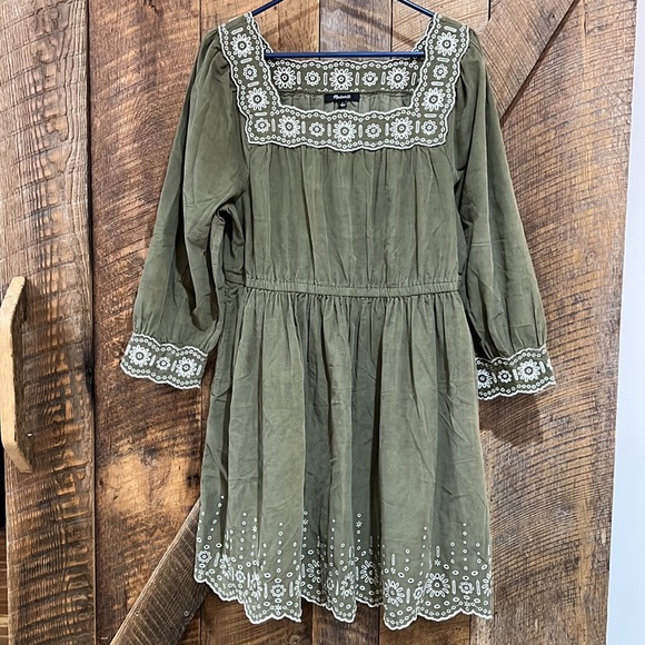 Madewell Olive Green Mini Dress - Picture 2 of 7